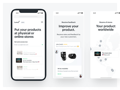 Luna2 - Creators Mobile ecommerce graphik homepage interface iphone x landing mobile significa ui white