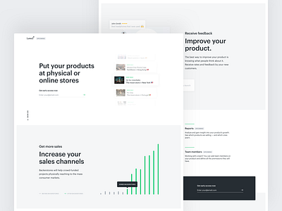 Luna 2 - Landing page for Creators chart clean graphik green landing page significa ui website white