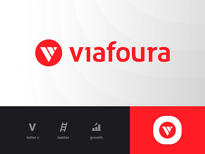 Viafoura logo design branding design logo vector