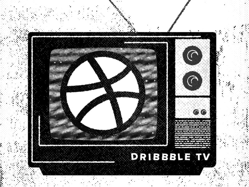 Dribbble TV debut dribbble retro static tv