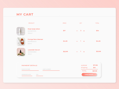 Shopping cart UI