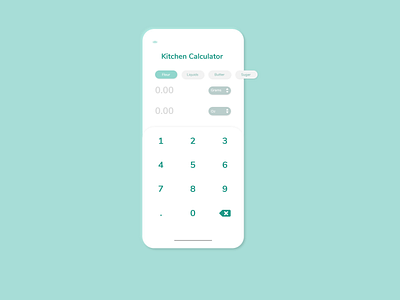 Kitchen Calculator calculator dailyui dailyui 001 minimalist design simple design ui design ui designer uidesign