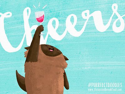 Cheers - WIP animals cats cute digital illustration digital painting drawing drinks illustration meow pets salut wine