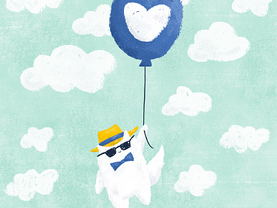 Airborn adventure airborn balloons cats childrens illustration clouds cool cat digital painting heart hipster illustration sky
