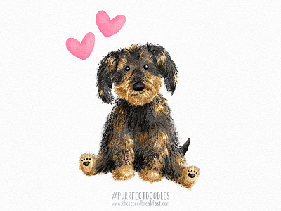 I wuff you animals cute digital painting dogs family happy illustration love pets portrait smile woof