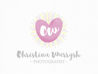 Christina Warrysh Photography ~ Logo Design babies family friendly heart kids logo logo set photographer pink starburst typography vector
