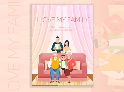 My home, my family home illustrator minimal my family web website