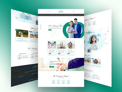 Wedding Landing Page Design bachelorette clean elegant green homepage inspiration landing page layout minimal nowakoski outline planner reception typeface typography ui ux web design wedding