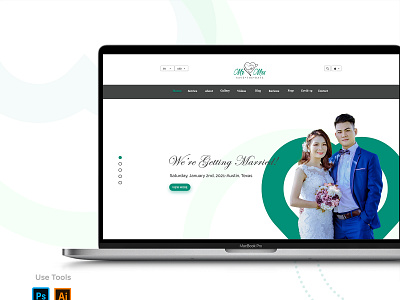 Wedding-Website-Design bachelorette clean design landing page layout homepage leafs minimal planner reception tonik ui ux web website wedding
