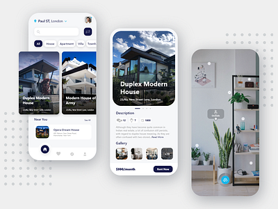Home Rent App UI Design interface