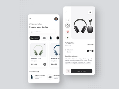 AirPods E-commerce App UI Design digital marketing ecommerce app interface marketing