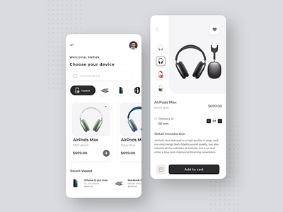 AirPods E-commerce App UI Design