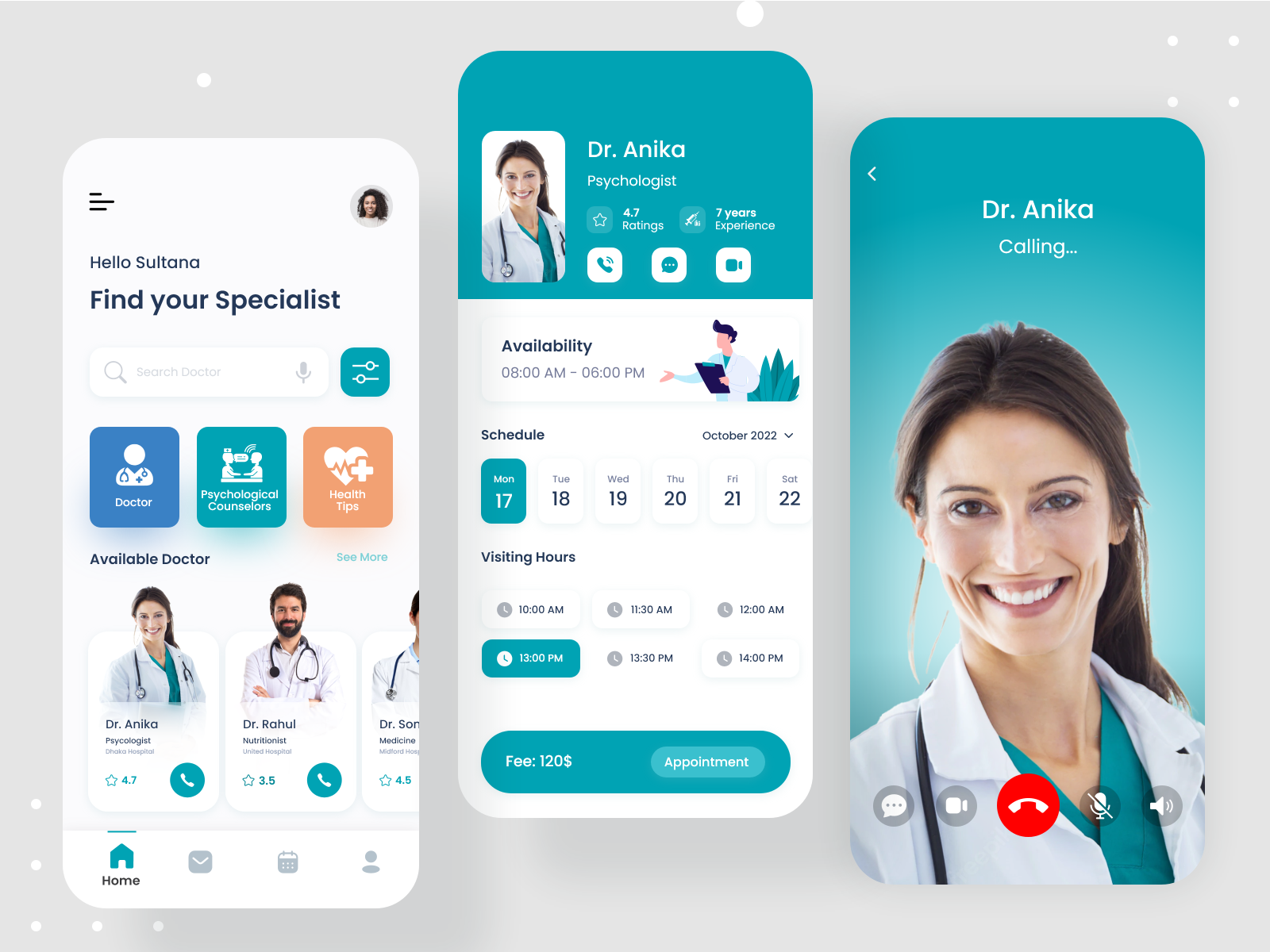 Doctor Consultancy App UI Concept by Jonaidul Islam on Dribbble