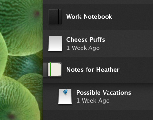 Notes icons list ui