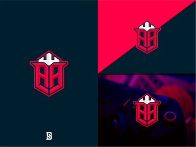 initials AA logo with shield and crown style on top a logo aa letters aainitials aalogo corporate design discord esports gaminglogo graphic design initial logo masculine logo minimal modern sign symbol twicthlogo twitterlogo youtubelogo