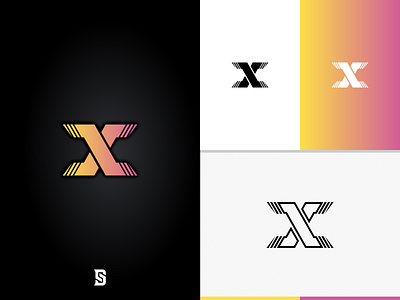 x modern monogram logo