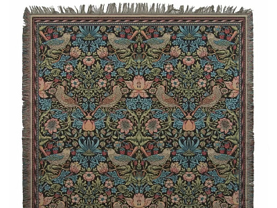 THE STRAWBERRY THIEF BY WILLIAM MORRIS BELGIAN TAPESTRY THROW