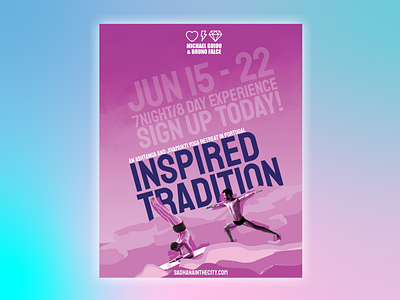 INSPIRED TRADITION ashtanga design illustration pink poster yoga yoga app yoga pose
