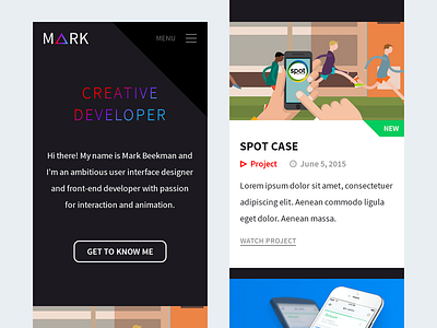 Homepage Portfolio Website Mobile By Mark Beekman On Dribbble