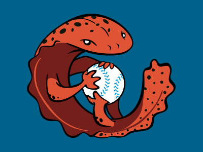 Hellbenders Baseball Logo animal baseball design illustration logo minorleague