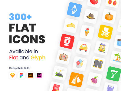 300+ Flat Icons