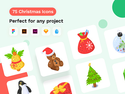 Christmas Icon Vectors isometric