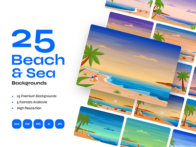 25 Sea and Beach Backgrounds