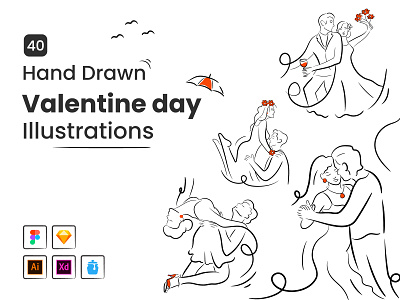40 Hand Drawn Valentine Illustrations illustration valentine
