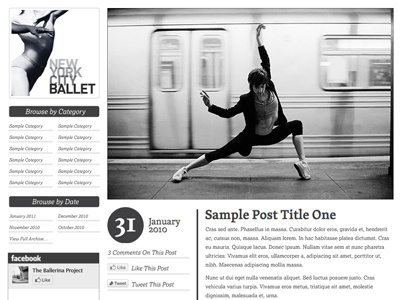 Ballet in Process ballet black and white blog web web design