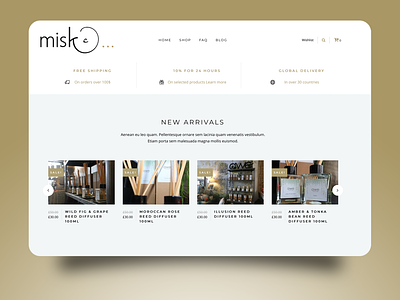 Misk Boutique London branding design flat minimal typography web website