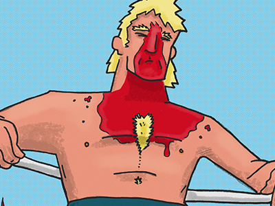 Clean Finish - WIP bleeding blood illustration wrestling wwe