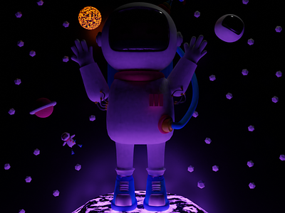 Scary Astronaut 3d 3d art 3d illustration 3d model 3d modelling astronaut cute design illustration scary web illustration