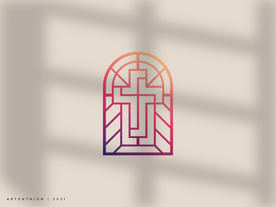 Cross and Swastika belief church cross divine elegant faith fortune gradient graphic design identity logo logoground luck minimalist modern monoline premium religion simple swastika