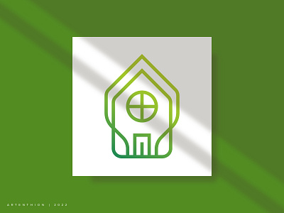 Green House brand branding cabin design elegant fresh graphic design green home hotel house identity illustration logo modern nature property simple tourism villa