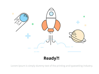 Ready to launch design illustration ready to launch rocket ui ui design