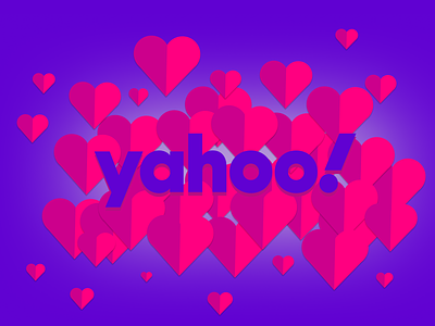Yahoo Valentine's Day Card design graphic design greeting card illustration love ui design valentines day vector