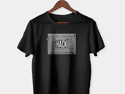 Black tshirt Hack advertising design graphic design hackathon iconography icons illustration t shirt design ui design ui elements vector