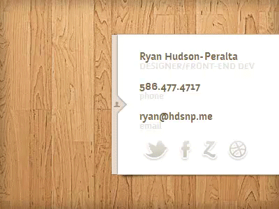 My Binnis Card Animated animated business card card hunk jquery sexy slideout