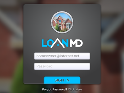 LoanMD Login Screen bokeh house loanmd login login screen