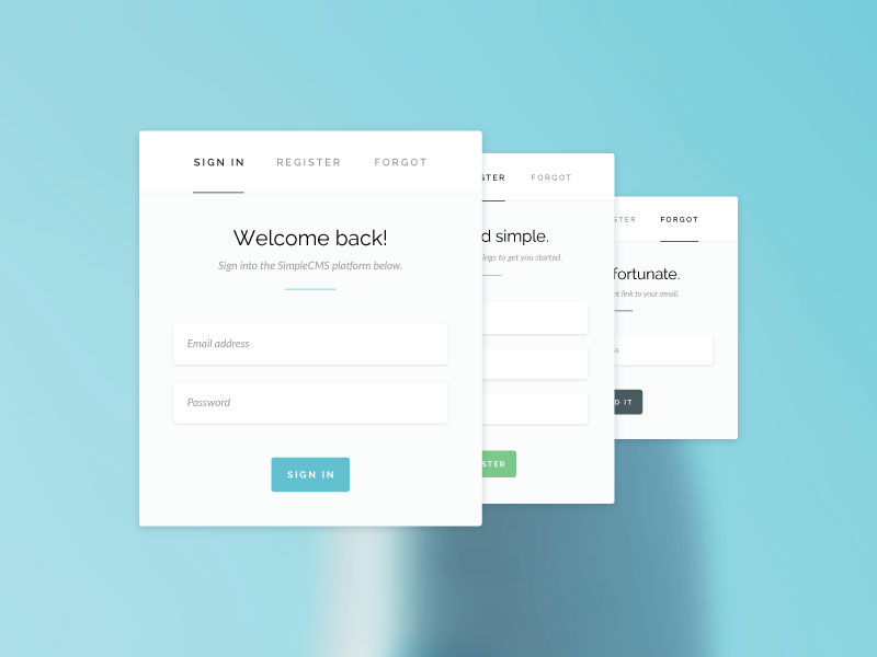 Authentication design practice by Max Sandelin on Dribbble