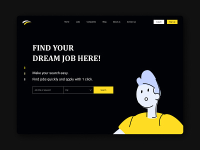 Find your dream job apply black career category easy job jobs search web web design yellow