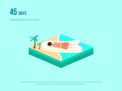 I want to go to the beach design flat illustration ui