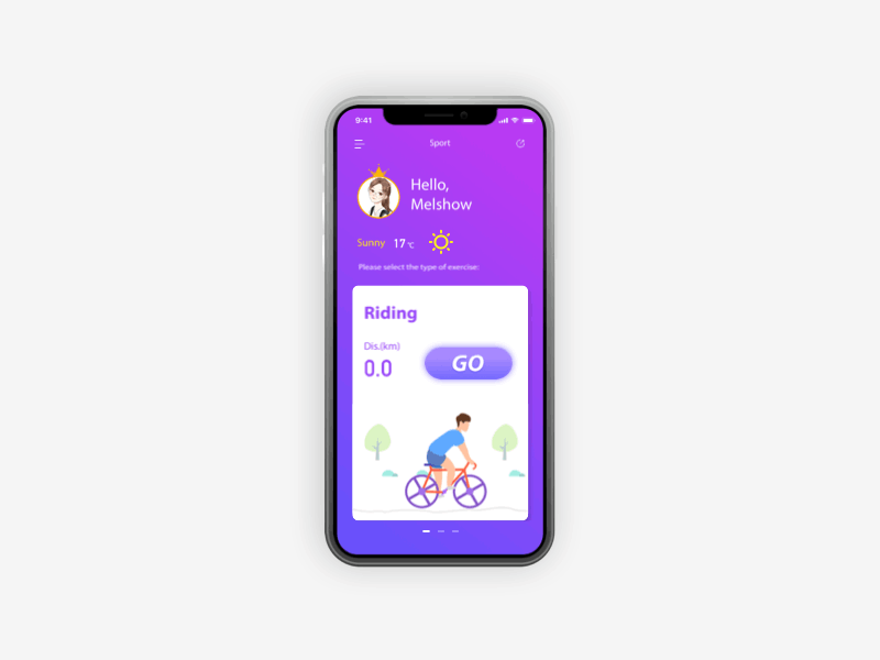 Sport App app design flat illustration ui