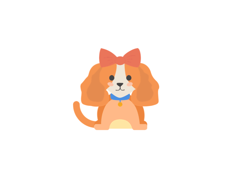 Dog animation design flat ui