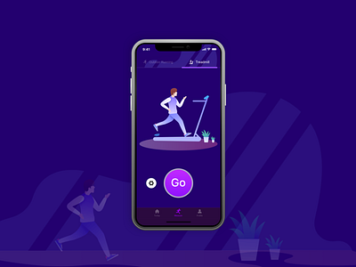 Runner App app design flat illustration ui