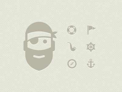 Sea Mayor anchor compass icons lifebuoy pipe pirate sea vector wheel