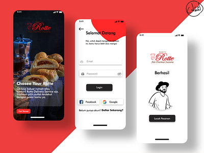 Rotte Bakery Apps app branding design illustration illustrator logo ui ux vector web website