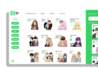 Webtoon Redesign cartoon comic redesign redesign concept web design website webtoon