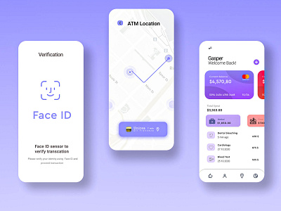 Banking and Finance Mobile App app bank mobile prototype purple ui ux