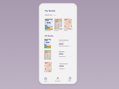 Reading App app books branding colorful illustration minimal minimlist reading typography ui ux